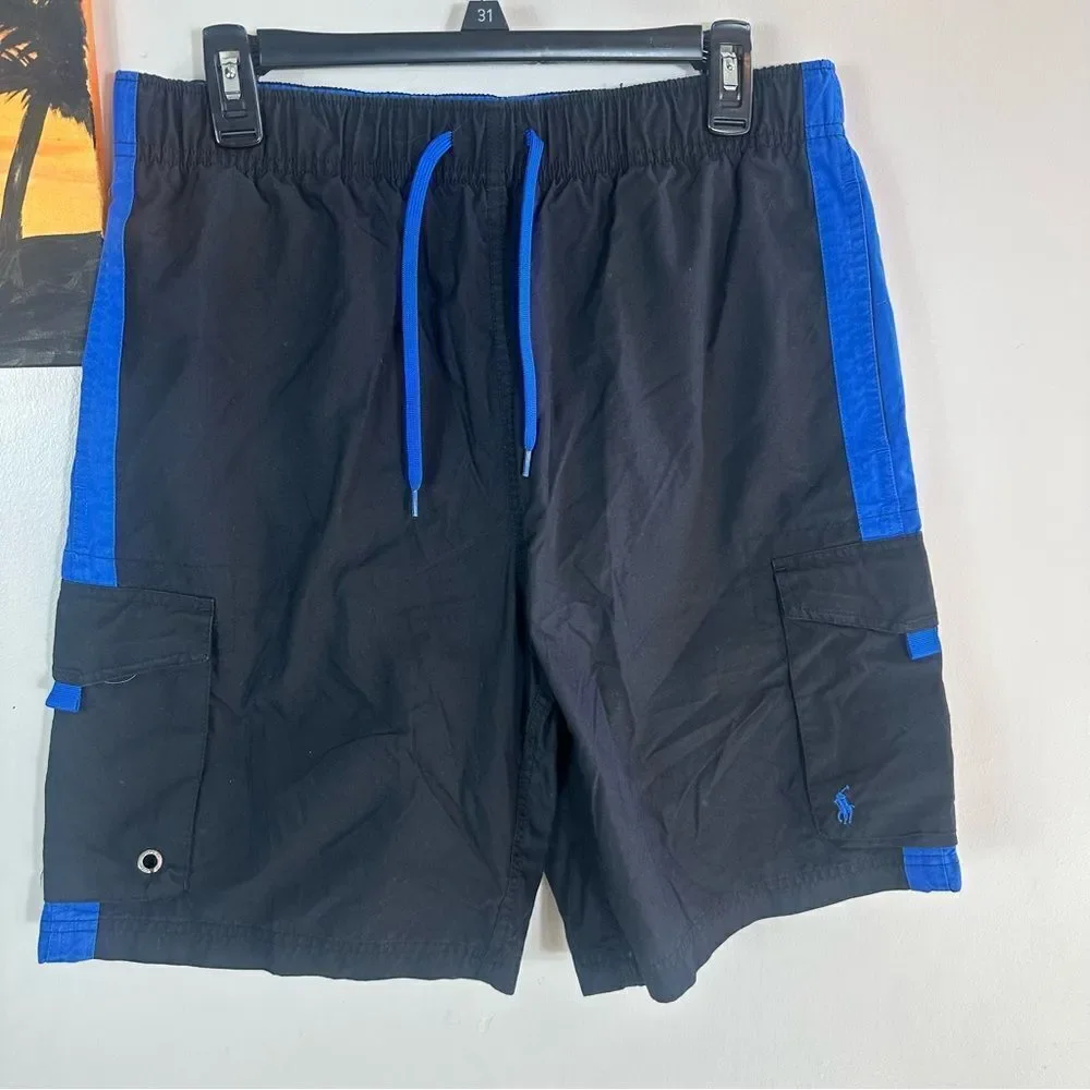 Ralph Lauren Black and Blue Athletic Shorts